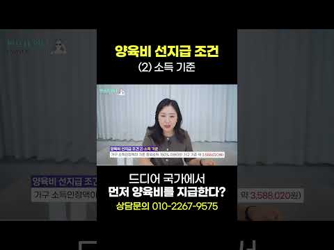 양육비 선지급 조건 3가지 | 이혼전문 박은주 변호사