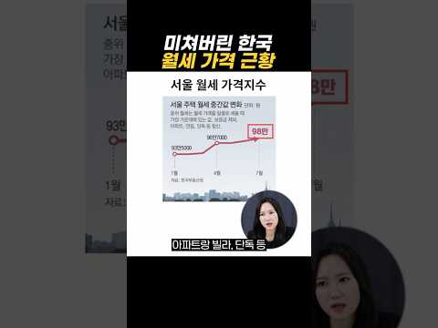 미쳐버린 한국 월세 가격 근황