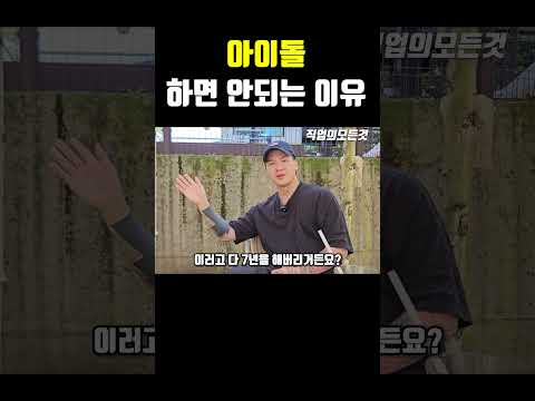 아이돌 하면 안 되는 이유