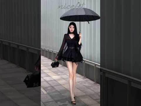 Black Elegance on Rainy Streets