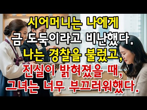 시어머니가 나를 금 도둑으로 몰았다. 내가 경찰을 집에 불렀고, 진실이 드러나자 그녀는 부끄러워하며… 하고 싶었다.