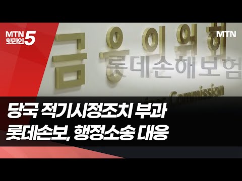 금융위 적기시정조치에 롯데손보 행정소송 추진…"회복하기 어려운 손해 예방" / 머니투데이방송 (뉴스)