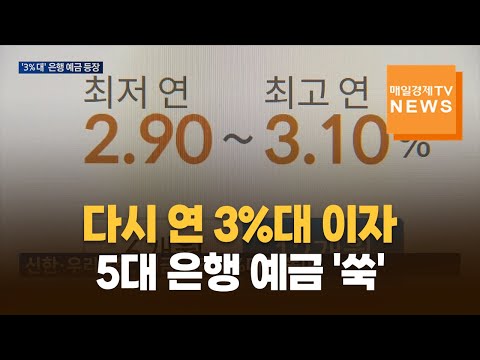 다시 연 3%대 이자…5대 은행 예금 '쑥' https://bbs.opparadise.com/data/apms/video/youtube/gzENMqWB-TY.jpg 다시 연 3%대 이자…5대 은행 예금 '쑥'