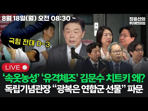 [20250818]국힘 전대 D-3, ‘속옷농성’ ‘유격체조’ 김문수 치트키 왜?김형석 독립기념관장 “광복은 연합군 선물” 파문 (이준식 황명선 우석진 신인규 장윤미)