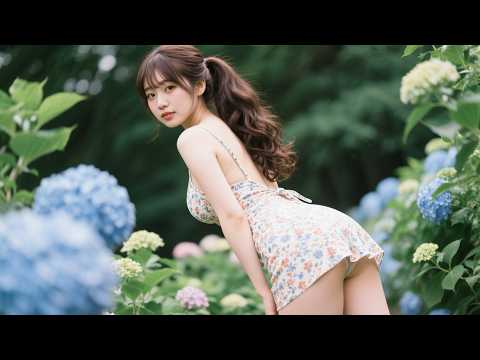 Floral Dress Girl in Hydrangea Garden - Chill Folk Vibes | MELODY IS HERE